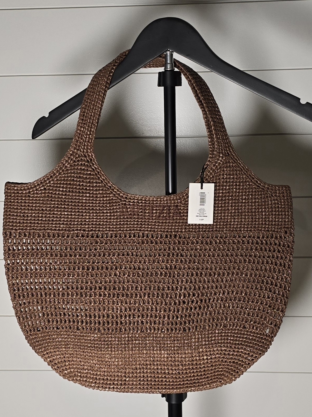 Aritzia Awayday Teddy Bear Brown Raffia Tote NWT SOLD OUT TRENDING - Picture 2 of 5